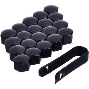 20 Stuks Wiel Moer Cap Universele Band Moer Covers Met Removal Tool Set Voor Auto 'S, zwart (19 Mm)