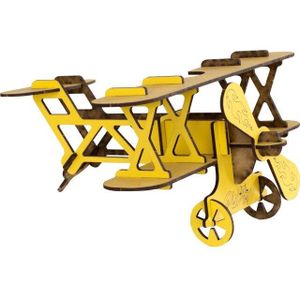 Vreugde En Speelgoed 3D Houten Puzzel-Vliegtuigen (Geel) 424754899