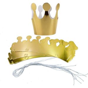 10 Stuks Verjaardag Papier Hoeden Prins Prinses Kroon Decoratie Cake Cap Voor Jongen Meisje Party Hoeden
