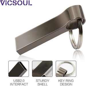 VicSoul USB Flash Drive Metalen Sleutelhanger Vormige USB Stick Memory Stick stick 16G 32G 64G 128G Pen Drive USB 2.0 Sliver