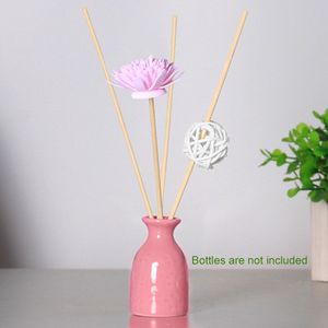 4Pcs Rotan Slaapkamer Accessoires Parfum Hout Etherische Olie Aroma Vervanging Refill Kunstmatige Bloem Riet Diffuser Stok