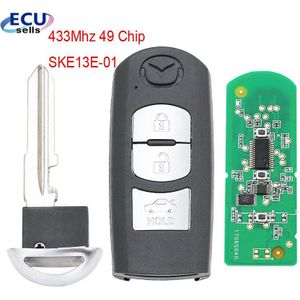 Smart Afstandsbediening Sleutelhanger 3 Knop 433Mhz 49 Chip Voor Mazda 3 6 CX-4 CX-5 MX-5 SKE13E-01 Met kleine Sleutel