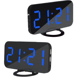 Multifunctionele Digitale Wandklok Met Twee Android iPhone iPad USB Kabel Lading Elektronische Snooze Wekker Tafel Klok часы
