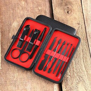 Rood 7-12Pc Schaar Nagelknipper Set Dode Huid Tang Nagel Snijden Tang Pedicure Mes Nail Groef Ontsteking manicure Tool