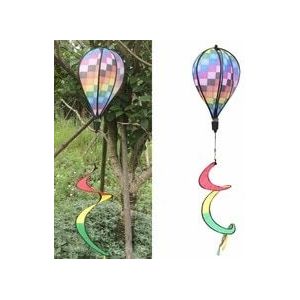 Zomer Kleurrijke Grid Windzak Air Ballon Wind Spinner Tuin Buiten Spinner Yard Decoratieve Stakes Wind Spinners