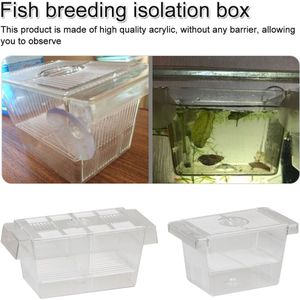 Aquarium Transparante Dubbele Kom Vechten Vis Mini Huis Incubator Doos Voor Fry Isolatie Broederij Reptiel Kooi Schildpad Huis