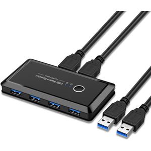 Usb 3.0 Hub Switch Selector 2 Pcs Sharing 4 Apparaten Voor Toetsenbord Muis Printer
