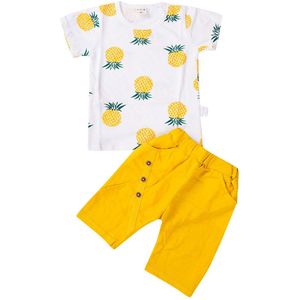 Baby Jongen Meisje Ananas Korte Mouw T-shirt + Shorts Outfits Kids Zomer Kleding Korte Mouw T-shirt Shorts Outfits