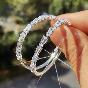 Eenvoudige Oorringen Met AAA Zirkoon Voor Vrouwen Sieraden Brincos Unieke Clear Rhinestone Verharde Rose Goud Kleur Sieraden AE312