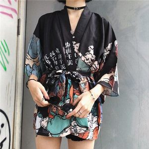 Kimono Streetwear Traditionele Vest Samurai Yukata Vrouwelijke Zomer Zonnebrandcrème Dunne Losse Japanse Kimono Aziatische Kleding