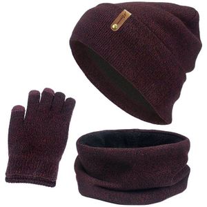 Herfst En Winter Solid Gebreide Katoen Caps Bib Touch Screen Handschoenen Warm En Comfortabel Mannen en Vrouwen Universele Ski hoeden