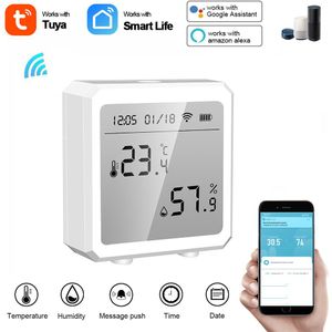 Tuya Smart Leven Wifi Temperatuur En Vochtigheid Sensor Indoor Hygrometer Thermometer Met Lcd-scherm Ondersteuning Alexa Google Thuis
