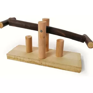 Vogelzitstang 90 Cm – Natuurlijk Hout – Met Flexibele Draad – Voor Kleine Tot Middelgrote Papegaaien – Knaag- En Klimspeeltje