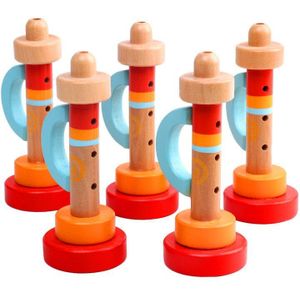 Massief Houten Kinderen Hoorn/Trompet Orff Muziekinstrument Ouder-kind Speelgoed Speaker Voor Baby Vroege Onderwijs