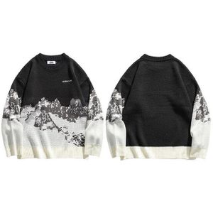 Heren Hip Hop Gebreide Jumper Truien Sneeuw Berg Streetwear Harajuku Casual Trui Mode Vintage Mannen Kleding