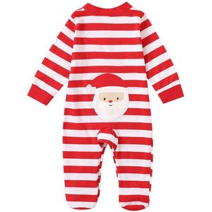 Pudcoco Pasgeboren Baby Jongen Meisje Lange Mouw Romper Jumpsuit Kerst Streep Santa Kleren Een Stukken Herfst Outfit 0-24M