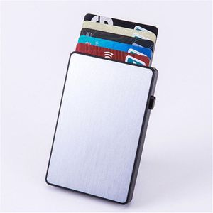 Yambuto Slanke Rfid Mode Clutch Kaarthouder Pop-Up Drukknop Anti-Diefstal Aluminium Enkele Doos Smart Wallet Naam Card Case