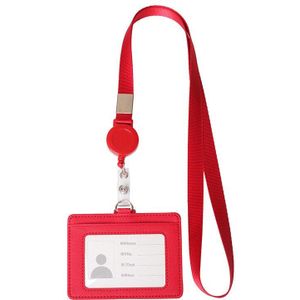 Leather Horizon Id Holders Case PU Business Badge Card Holder with Credit Card Holder Strap Nursing Student Pass Holder