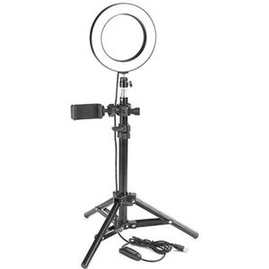 Et Fotografie Led Selfie Ring Licht Metalen Dimbare Camera Telefoon Ring Lamp Met Standaard Statieven Voor Make Video Live Studio