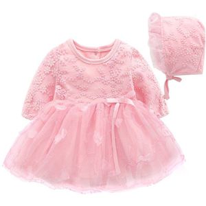 Pasgeboren Kleding Meisjes Lente En Herfst Prinses Jurk Romper Kant Kinderen Jurk Volle Maan Baby Kleding Honderd Dagen Jurk