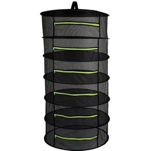 6/8 Layers Hanging Basket with Zipper Folding Dry Rack Herb Drying Net Dryer Bag Mesh For Herbs Flowers Buds Plants