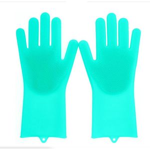 EEN Paar Magic Silicone Handschoenen Schoonmaken Handschoenen Afstoffen | Schotel Wassen | Pet Care Groomin | Geïsoleerde Keuken Helper Afwassen handschoenen