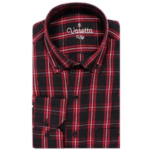 Zwarte Lange Mouw Mannen % 100 Katoen Wol Mens Shirt Regular Fit Plaid Rood Mannen Shirt verkoop Turkije Varetta