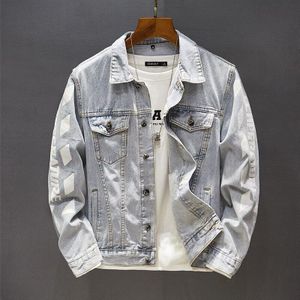 Modetrend Mannelijke Denim Jas Jassen Engeland Stijl Casual Jean Overjas Mannen Lichtblauw Katoen Bomberjack Regular Fit tops