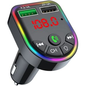 Zeven Kleur Led Auto Bluetooth MP3 Speler, Dubbele USB3.1A Mini Snelle Opladen Auto MP3 Speler