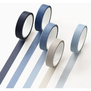 15 Ontwerpen 5 Stks/doos Eenvoudige Macaron Effen Kleurrijke Washi Tapes Cut-Off Regel Lijn Briefpapier Decoratie Scrapbooking Masking Tapes