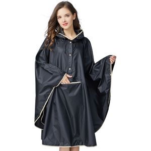 Vrouwen Stijlvolle Polyester Waterdichte Poncho Mantel Kleurrijke Regenjas met Kap Rits en Grote Zak op Voorzijde.