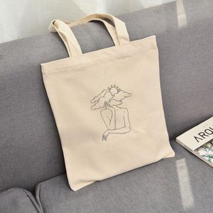 Tote Bag Canvas Unisex Mode Reizen Opbergtas Grappige Boodschappentassen Menselijk Lichaam Hand Print Art Handtassen Dames Casual