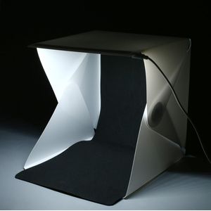 FIFATA 20*20 cm Mini Vouwen Studio Draagbare Diffuse Soft Box Lightbox Met LED Zwart Wit Fotografie Achtergrond Foto Studio