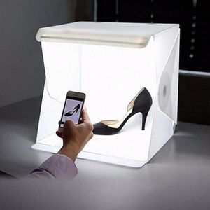 Draagbare Opvouwbare Led Photo Studio Schieten Fotografie Light Box Tent Softbox + Zwart Wit Achtergronden Voor Professionals