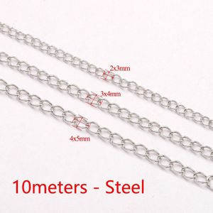 10 meter / rol 3x4mm Rvs Ketting Bulk Ketting Ketting Armband Verlengketting Voor Sieraden Maken DIY Materiaal