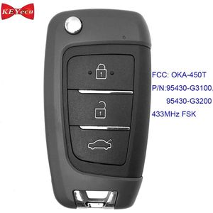 Keyecu Voor Hyundai I30 Afstandsbediening Sleutelhanger Fcc Id: OKA-450T P/N: 95430-G3100 95430-G3200, 433 Mhz Fsk 4D60 80Bit Chip