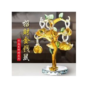 6 hangt Hanger Gouden Kristallen Glas Boom Chirstmas Boom Opknoping Ornamenten Miniatuur Beeldje Home Decoraties Beeldjes Ambachten Gi