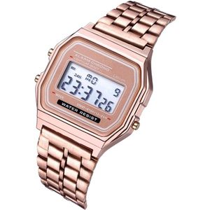 Luxe Rose Goud Vrouwen Digitale Horloge Ultra-Dunne Stalen Led Elektronische Polshorloge Lichtgevende Klok Dames Horloge Montre Femme