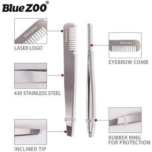 ELECOOL 2 In1 Rvs Wenkbrauw Pincet + Kam Pro Gezicht Hair Remover Tweezer voor Valse Wimpers Beauty Tool