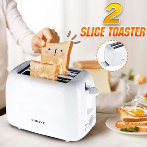Automatische Broodrooster 2-Slice Ontbijt Sandwich Maker Machine 700W 220-240V 6-Speed Bakken Koken apparaten Thuis Kantoor Broodroosters