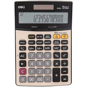 Deli E39264 Calculator - 150 Stap Controleren Belasting Rekenmachine 14 Cijfers Metalen Oppervlak-Batterij & Solar Dual Power Kantoor briefpapier