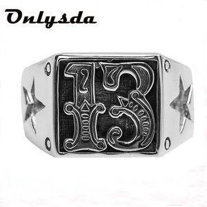 Motor Biker Lucky Nummer 13 Ring Rvs Mannen Jongens Cool Man Biker Ring OSR578