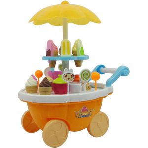 31Pcs Luxe Candy Winkelwagen Simulatie Mini Ijs Winkelwagen Snoep Trolley Speelgoed Met Functie-Geel