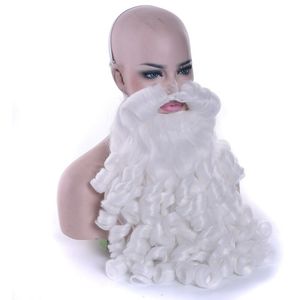 Imissu Kerstcadeau Kerstman Pruik En Baard Synthetisch Haar Korte Cosplay Pruiken Voor Mannen Wit Haarstukje Accessoires Hoed