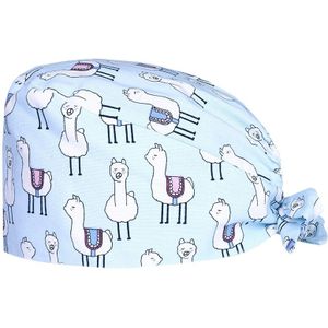 Licht Kleur Cartoon Alpaca Arts Hoed Katoen Verpleegkundige Scrub Hoed Mode Bandage Tulband Casual Chef Hoed Stofdicht Hoed