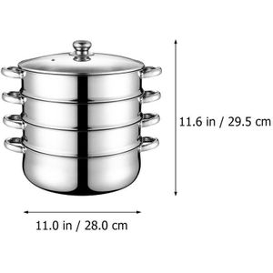 1Pc Rvs Soeppan Multifunctionele Pot (Vier-Layer, Super Thick-28cm)