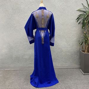 Md 2022 Moslim Abaya Dubai Kaftan Abaya Hijab Set Shiny Stones Kralen Kant Jurk Boubou Turkse Vrouw Kleding Vest