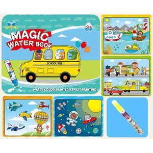 Pen Kleuring Board Magic Water Schilderij Speelgoed Kids Tekening Boek Doodle Herbruikbare Nummer/Dier/Voertuig Water Album