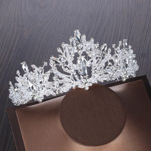 Bloemen Bruids Sieraden Sets Cubic Zirkoon Crown Tiara Earring Choker Ketting Set Luxe Crystal Wedding Afrikaanse Kralen Sieraden Set
