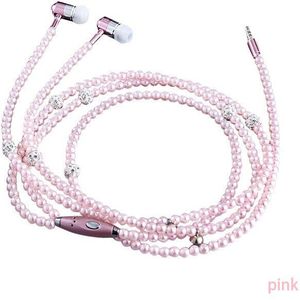 In-Ear Oortelefoon Meisje Sieraden Parel Ketting Headset Met Microfoon Oordopjes Voor High-Fidelity Stereo Hoofdtelefoon